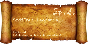 Szőnyi Leonarda névjegykártya